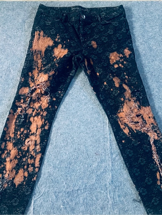Banana Republic Other - Banana Republic Black Jeans with Orange Bleach Splatter